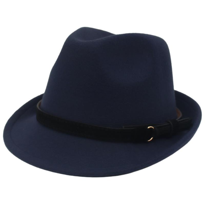 Fedora British Top Hat Black Flannel With Gentleman'S Small Brim Classic Jazz Hat Panama Felt Hat