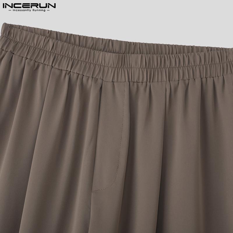 INCERUN Two Piece Suit Men Drop Shoulder Long Sleeve Tops Long Pants Casual Sets