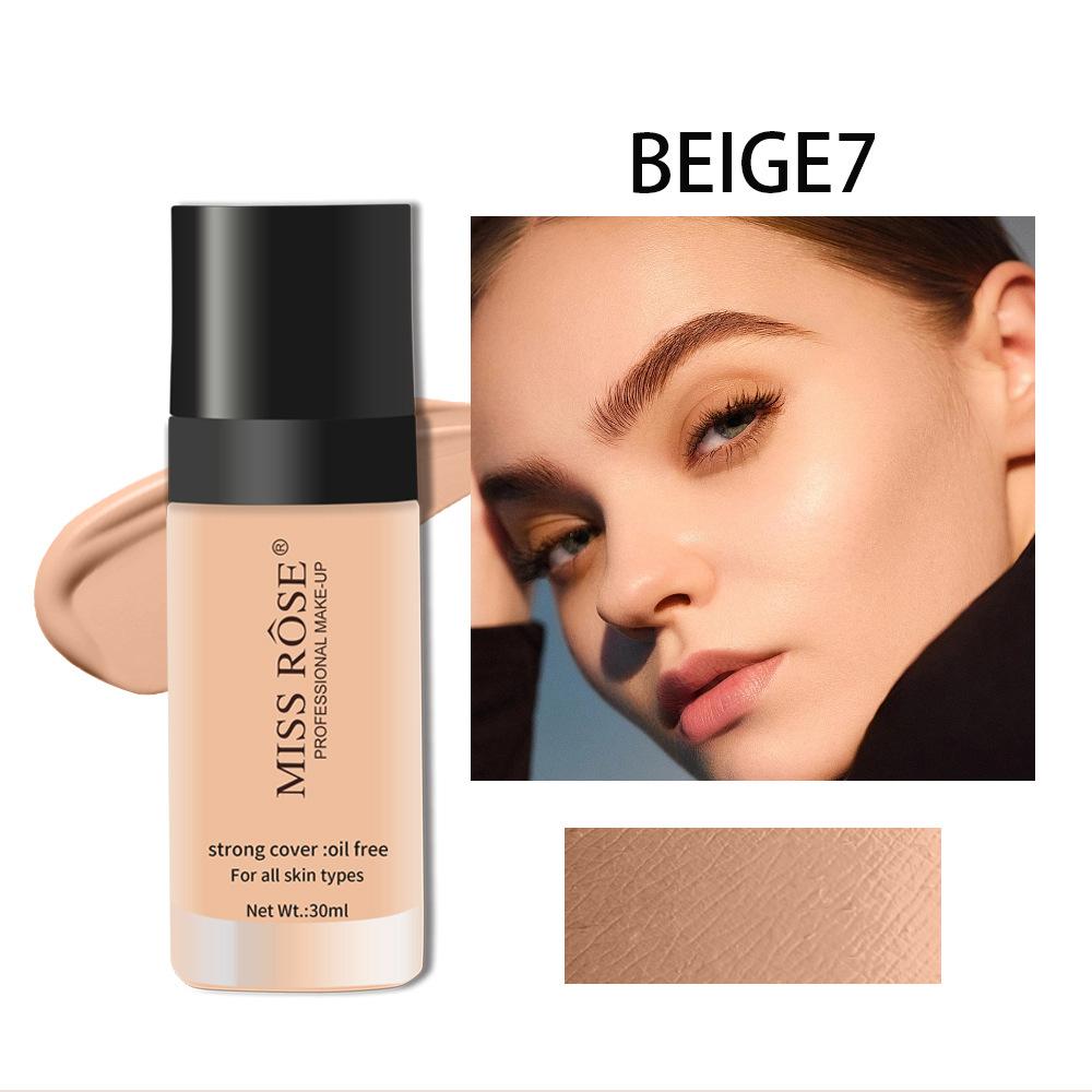 MISS ROSE 30 мл/шт. Exquisite Girl Concealer Foundation Стойкие тональные основы и консилеры Тональный крем в инкапсулированной бутылке из натурального полупрозрачного стекла beige7