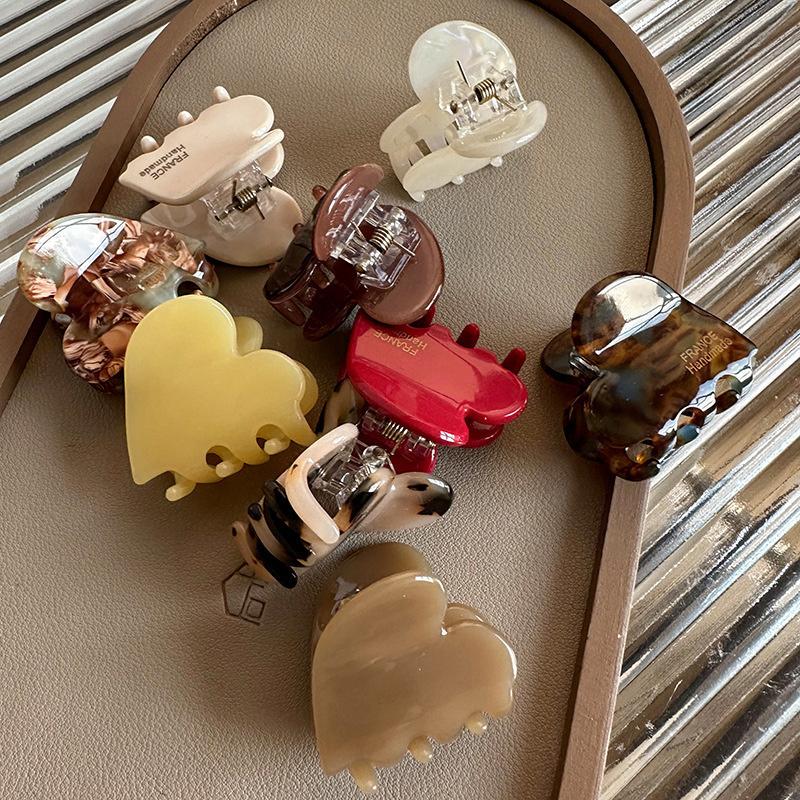 1Pc Mini Gift Plastic Sweet Hair Claw Exquisite Heart-shaped Headwear Hairpin