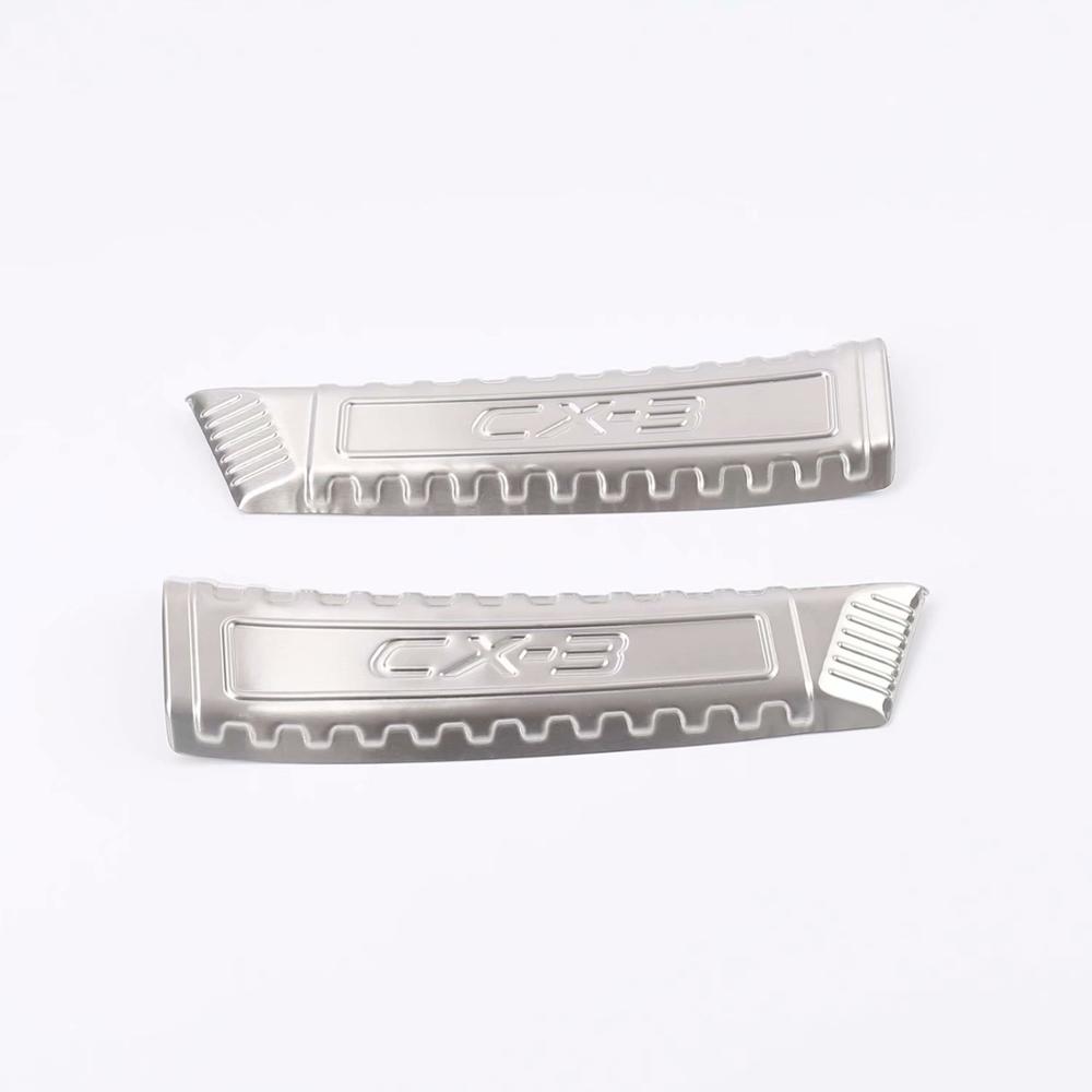For Mazda CX3 Cx-3 Cx3 Car bumper foot plate Cover Protector Styling Auto Trunk inner Threshold Trim Stickers Accessories 2018