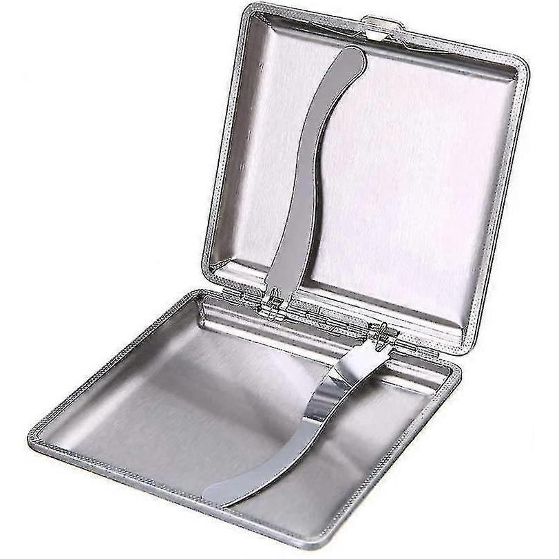 Leather Metal Cigarette Case, Can Hold 20 Cigarettes