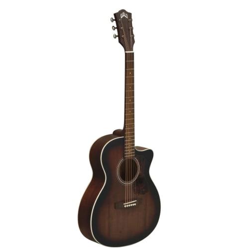 GUILD OM-240CE ACB Archback Series Acoustic-Electric Guitar with Pickup, Antique Charcoal Burst