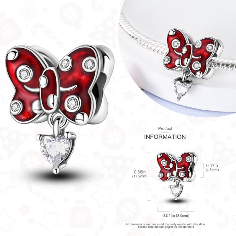 Copper Christmas Charms For Original Bracelet Women Pendant Gift Christmas Tree Santa Claus Snowman Beads Dangle