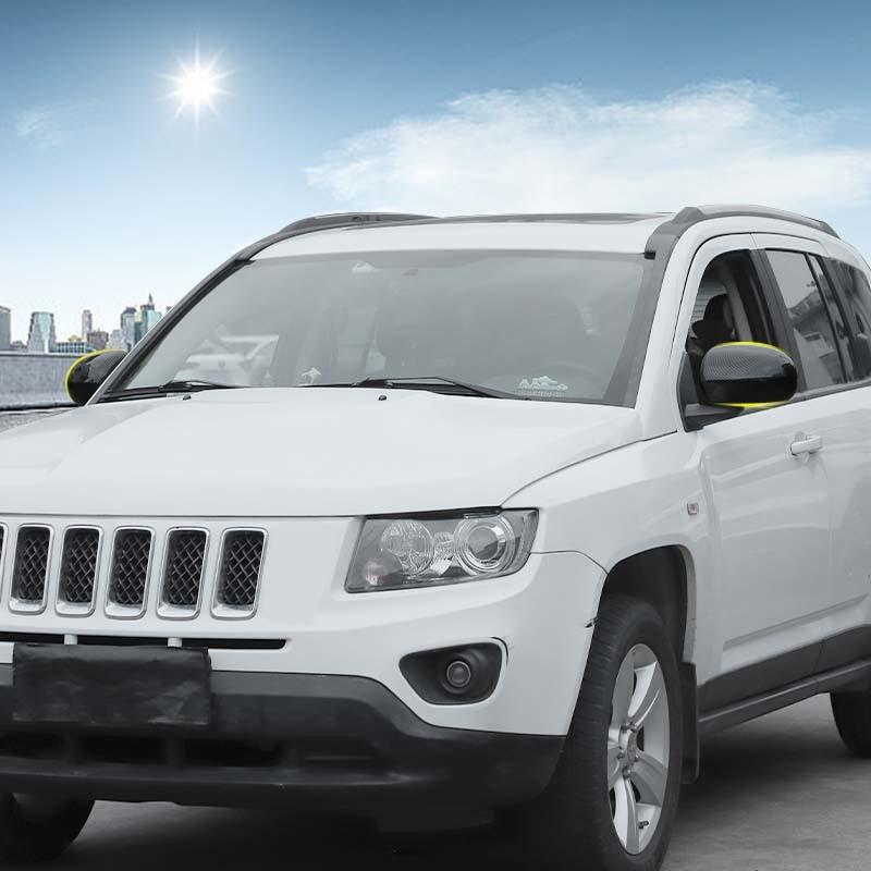 Car Rearview Mirror Decorative Frame Cover For Jeep Compass  2008-2016 Car Exterior Accessories, ABS Plastic
