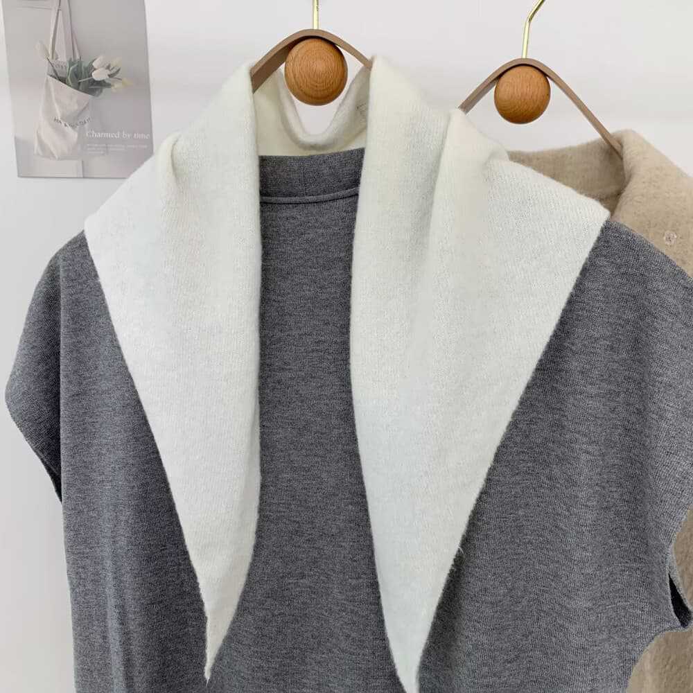 Solid color multi-functional knitted scarf autumn and winter triangle scarf headscarf thermal shawl knitted scarf face scarf