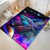 "Galaxy Shark Art Carpet with Space Planets and Vibrant Colors Design" Suitable for Use As an Anti-slip for Living Room Bedroom Sofas
