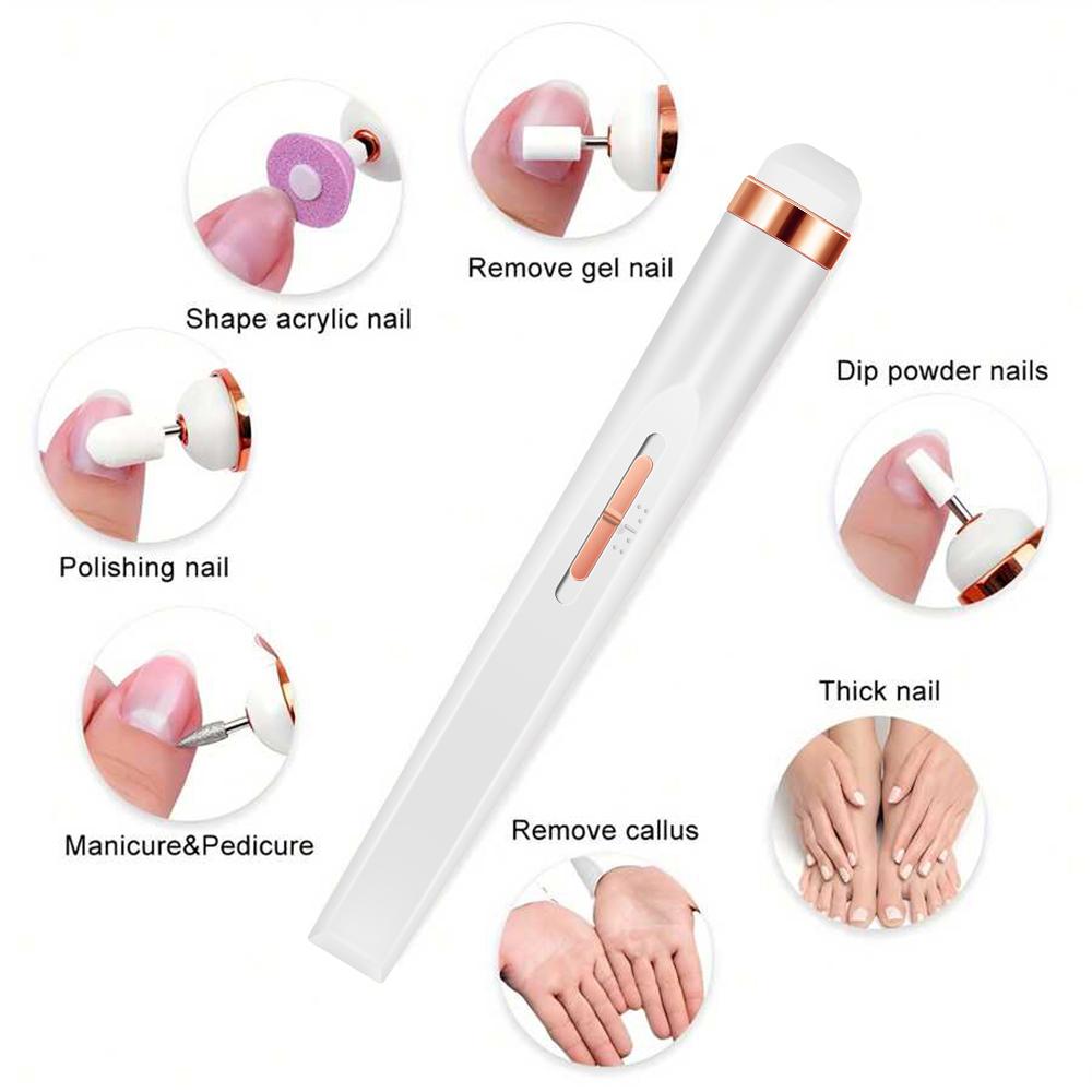 Electric Nail Polishing Machine Set Manicure Set With Light Portable With Battery Electric Manicure Art Tools For Gel Remover
