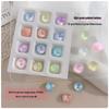 12-Grid Mocha Crystal Rhinestone Nail Art Set: 3D Butterfly, Heart & Square Designs