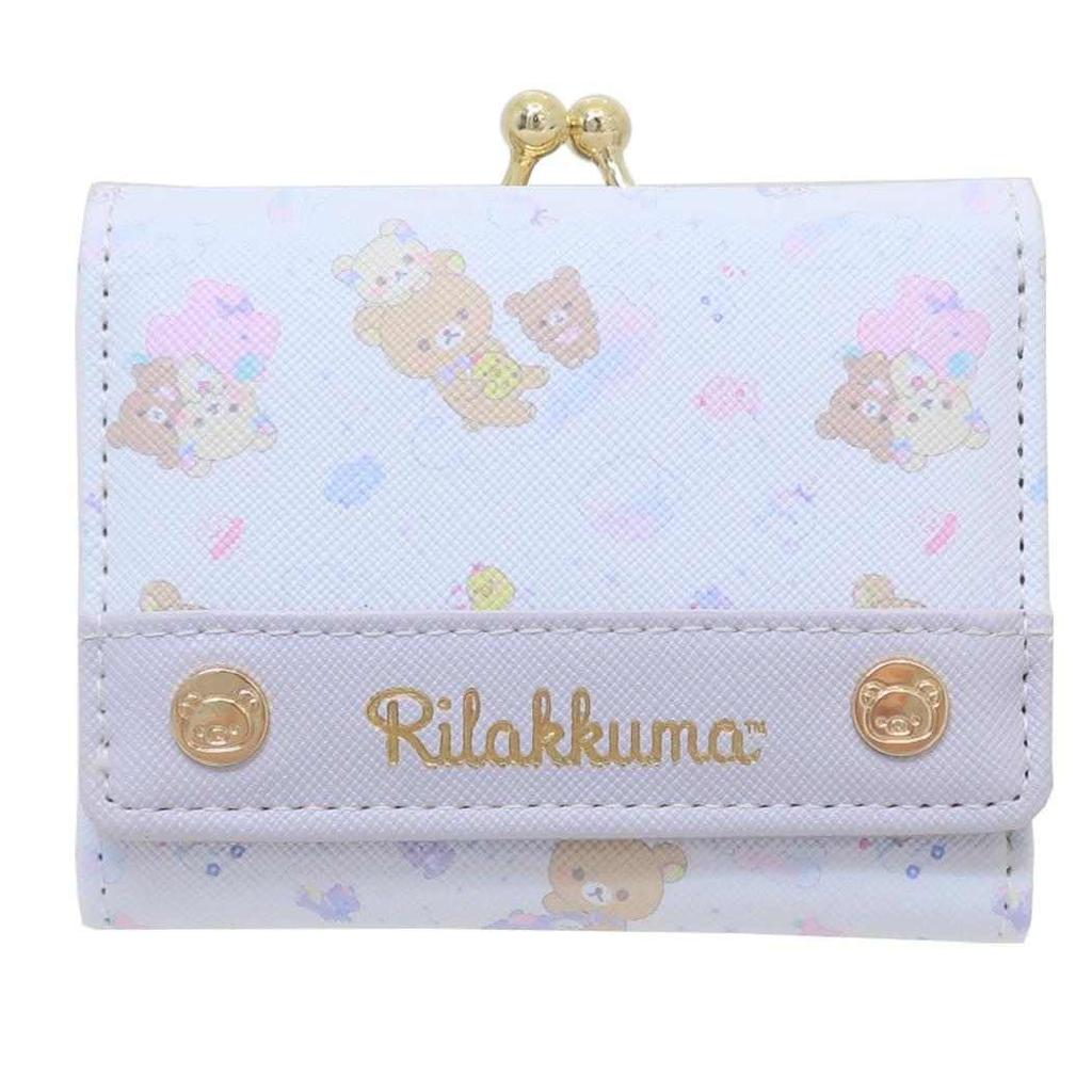 Sanrio Leopard Print Three-Leather Wallet with Rilakkuma Design