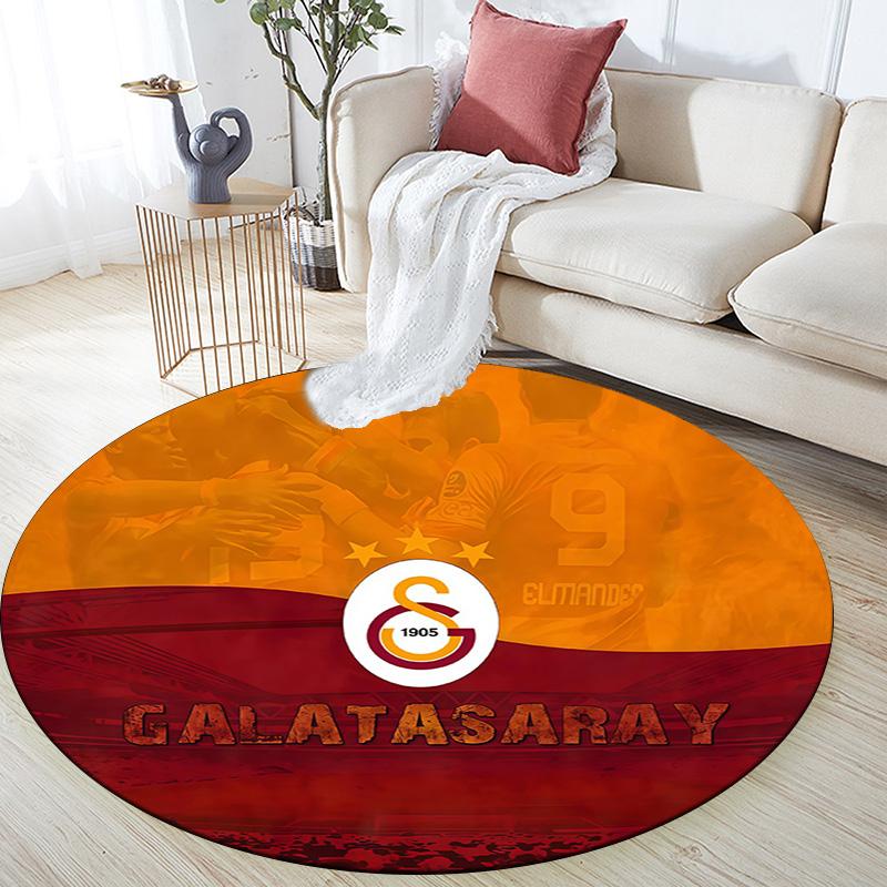 Galatasaray SK Round Area Rug,Carpet Rug for Living Room Bedroom Sofa Playroom Decor,Non-slip Floor Mat