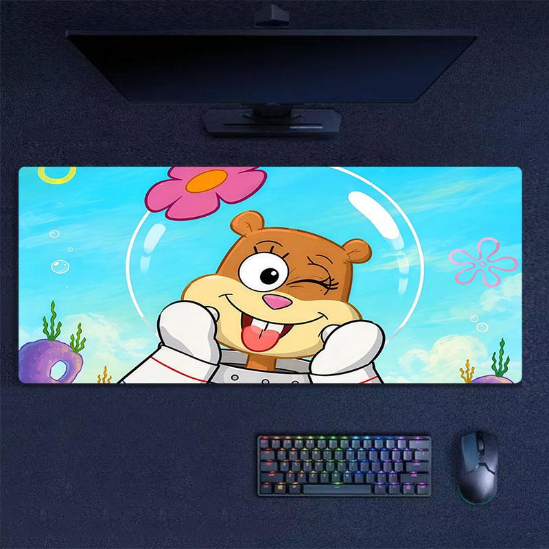 SpongeBob Cartoon Mouse Pad, Large Gaming Desk Mat, Non-slip XXL Mousepad for Laptop & Tablet, Mini PC Playmat with Stitched Edges