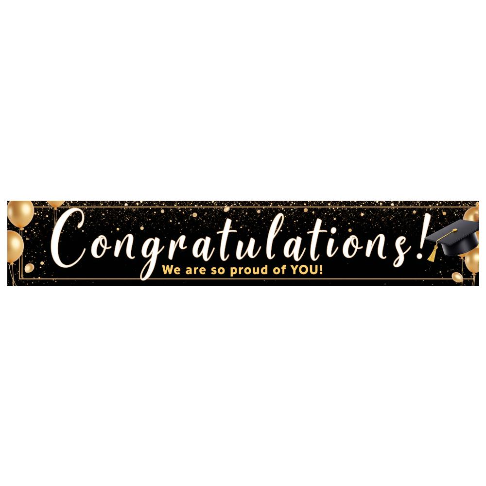 Festive Look Academic Achievement Banner Congratulations Sign Graduation Party Decor for Academic Celebration Photo Backdrop