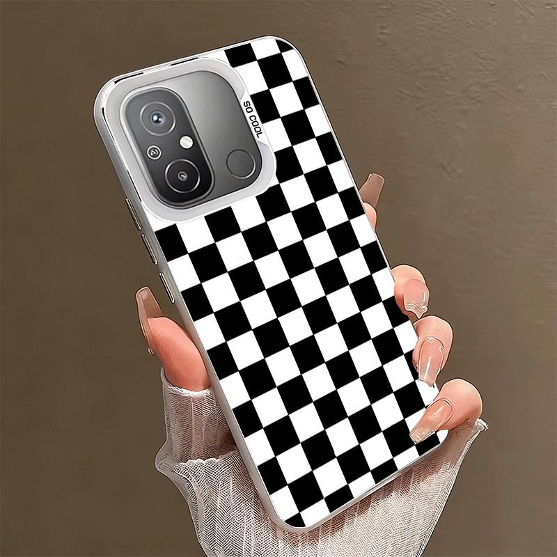 Retro Classic Chess Board Grid Shockproof Phone Case for Xiaomi Poco X7 X6 X5 X3 Pro F7 Ultra M8 Redmi 15C 15 14C 13C 12C 10C 13