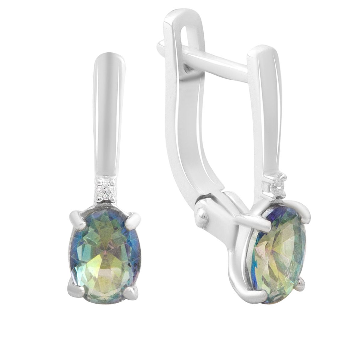 

Срібні сережки з містик топазом 1.155ct (2190301) різнокольорові кольору