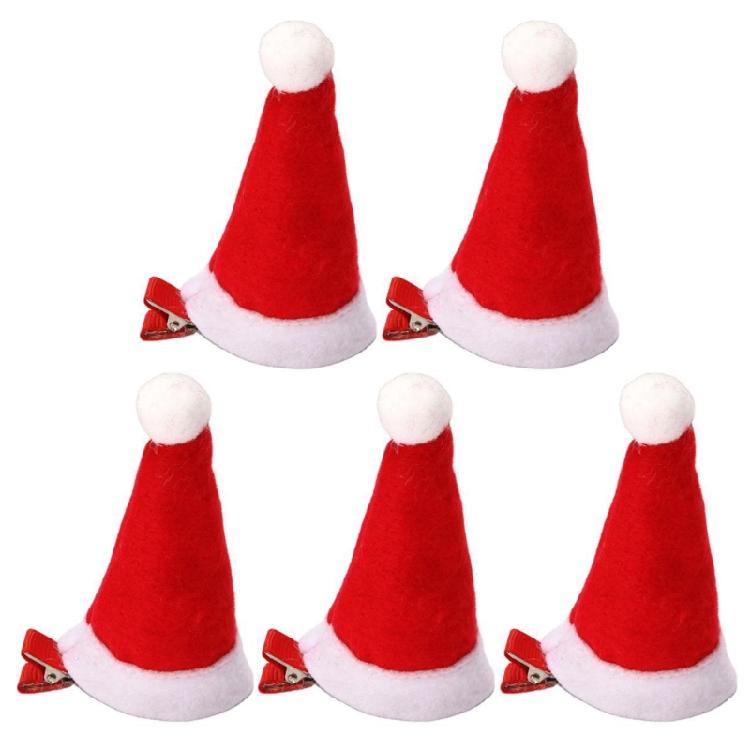 Weihnachts-Deko-Haarspange Neujahrsparty Weihnachtsmannmütze Seitenclip Party-Requisiten