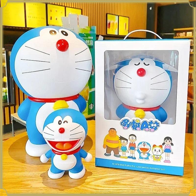 Large Size Doraemon Action Figures Toys Anime Kawaii Piggy Bank Pvc Figurines Decoration Model Toy Statue Decor Birthday Gifts