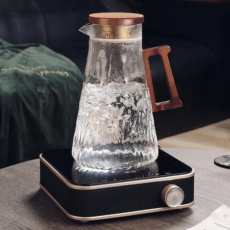 Heat-Resistant Glass Tea Cup Set With Wooden Handle Home Living Room Serving Guest Drinking