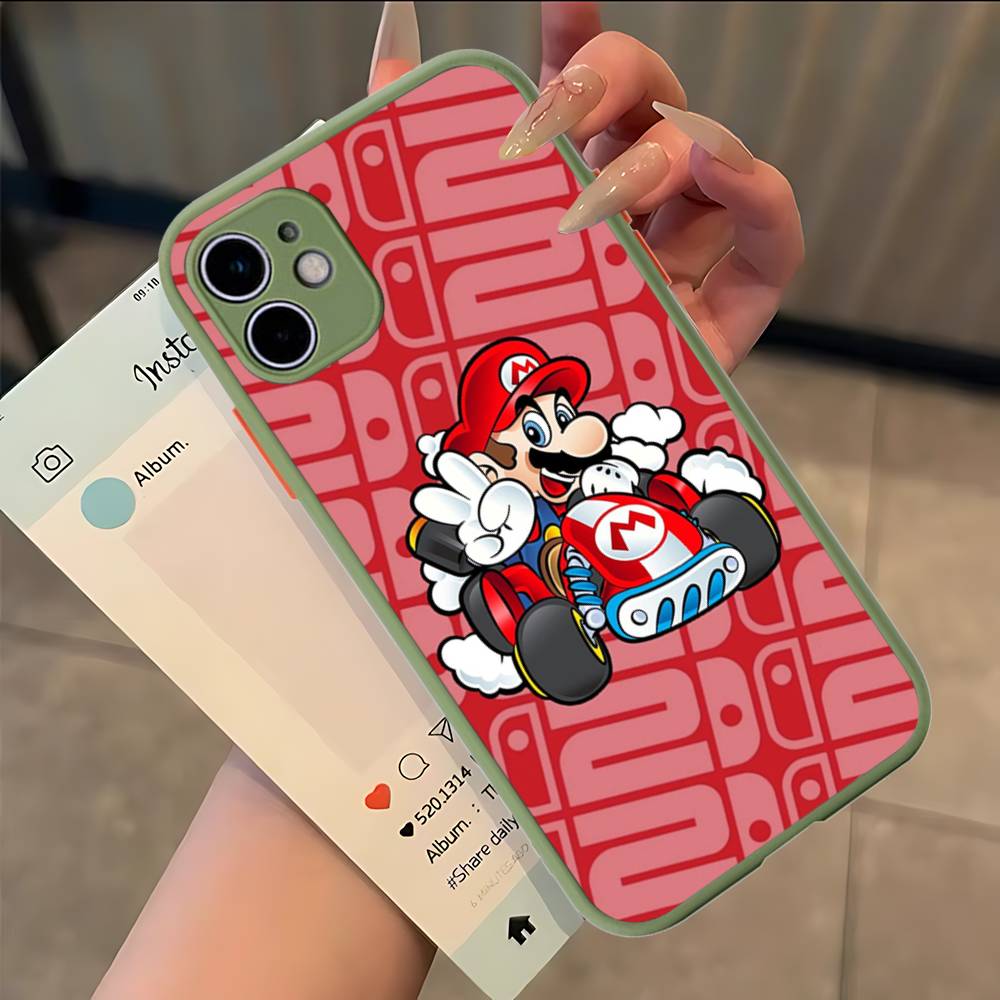 Super Game M-Mario Phone Case For IPhone 13 12 X XS MAX Pro Max 16 15 11 14 Pro Max Shockproof Matte Cover