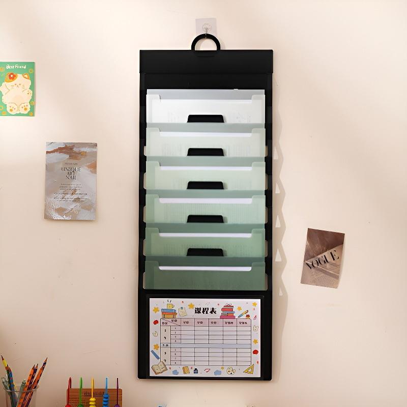 6-Pocket Hanging Folder Multi-Color Hanging File Organizer Removable Hanging Paper Organizer