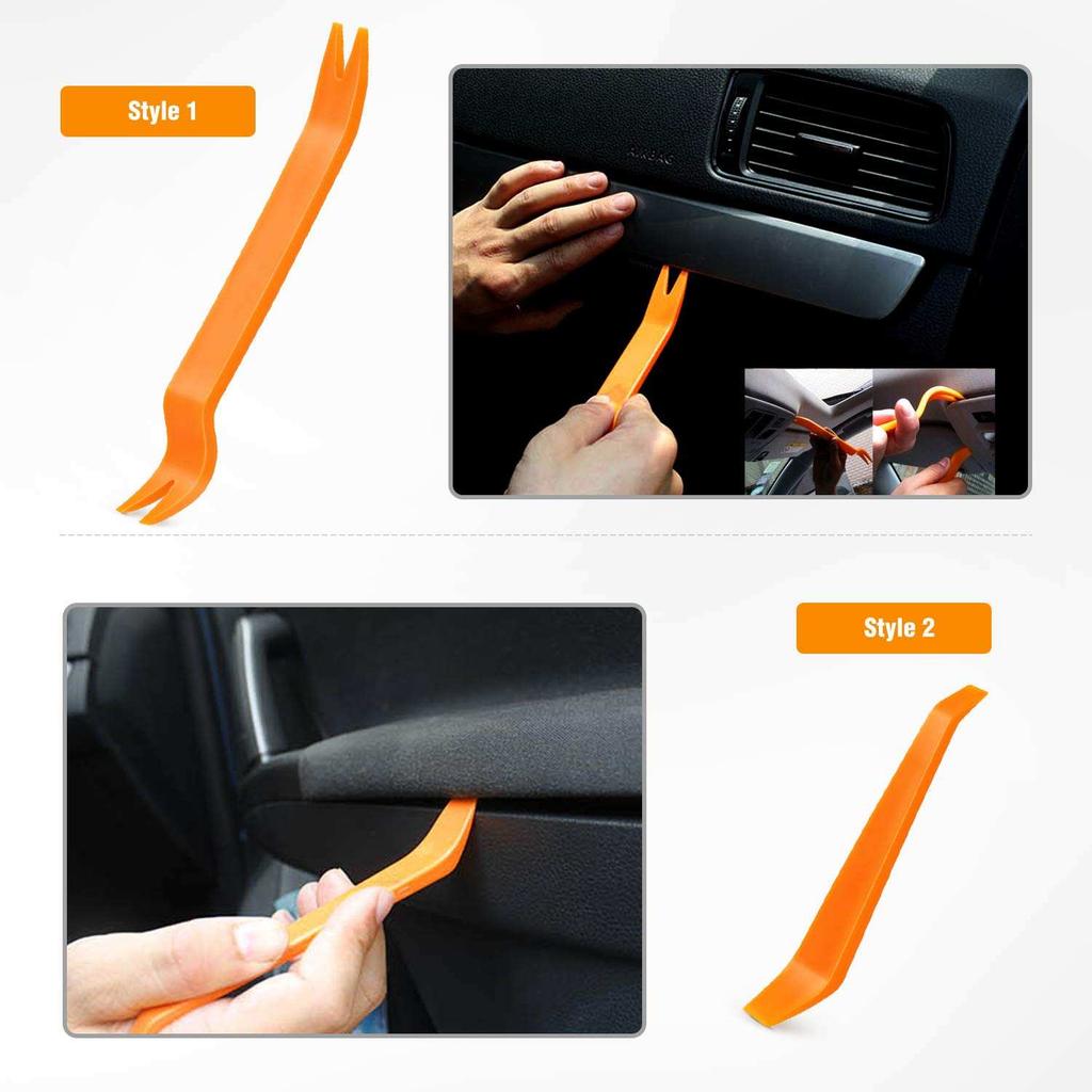 4pcs/set Car Audio Installation Tool Kit - Plastic Pry Lever & Wire Routing Tools for Dash Cam and Stereo Installation