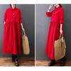 Corduroy Shirt Loose Long Maxi Plus Solid with Pockets 8 [YYQ-SHOP] Women's Dress, Fit, Sleeves, Length, Spring, Autumn, Winter, Sizes, A-Line,