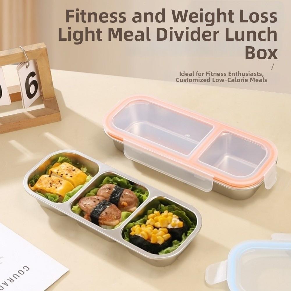 Reusable Food Storage Container Leakproof Seasoning Tray Stainless Steel Lunch Box  Home