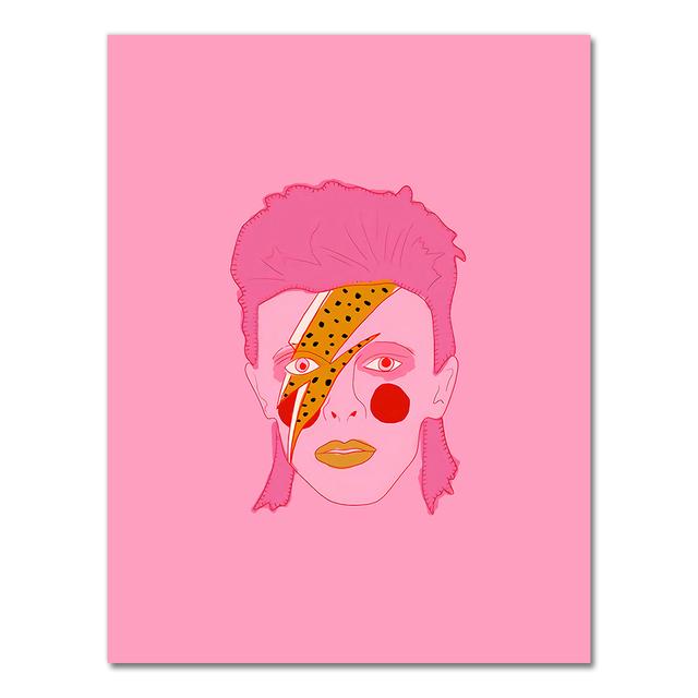 Nordic Abstract Poster Line Face Canvas Painting Wall Art Pink Style Letter Lucky You Pictures For Living Room Modern Decorative No Frame