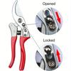 Damaly,Professional Heavy Duty Bypass Pruning Shears with Ergonomic Non-Slip Red Handles, SK-5 Steel Garden Clippers