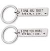 Stainless Steel 'I LOVE YOU MORE' Keychain Pendant - Valentine's Day Gift