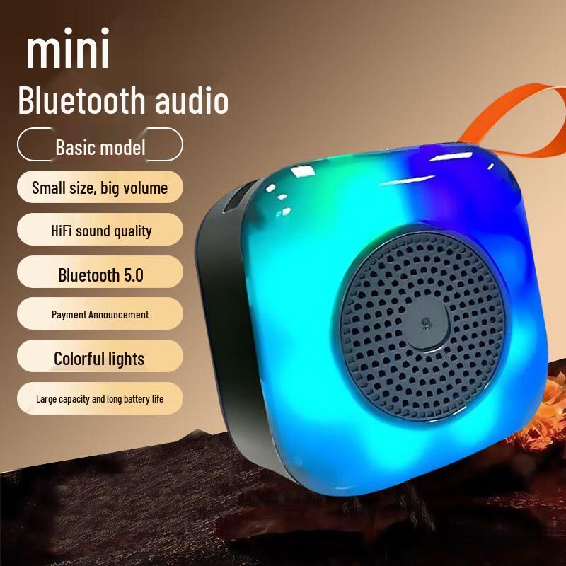 X16 Compact Bluetooth Speaker with Seven-Color Light and Card Slot for Outdoors