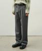 MINAV Wool Twill One-Pleat Wide Slacks [Charcoal]