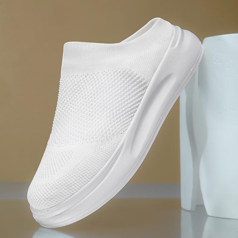 Breathable Mesh Couple Casual Shoes Knitted Lightweight Slippers Slip-on Daily Loafers for Walking Traveling Size 36-45
