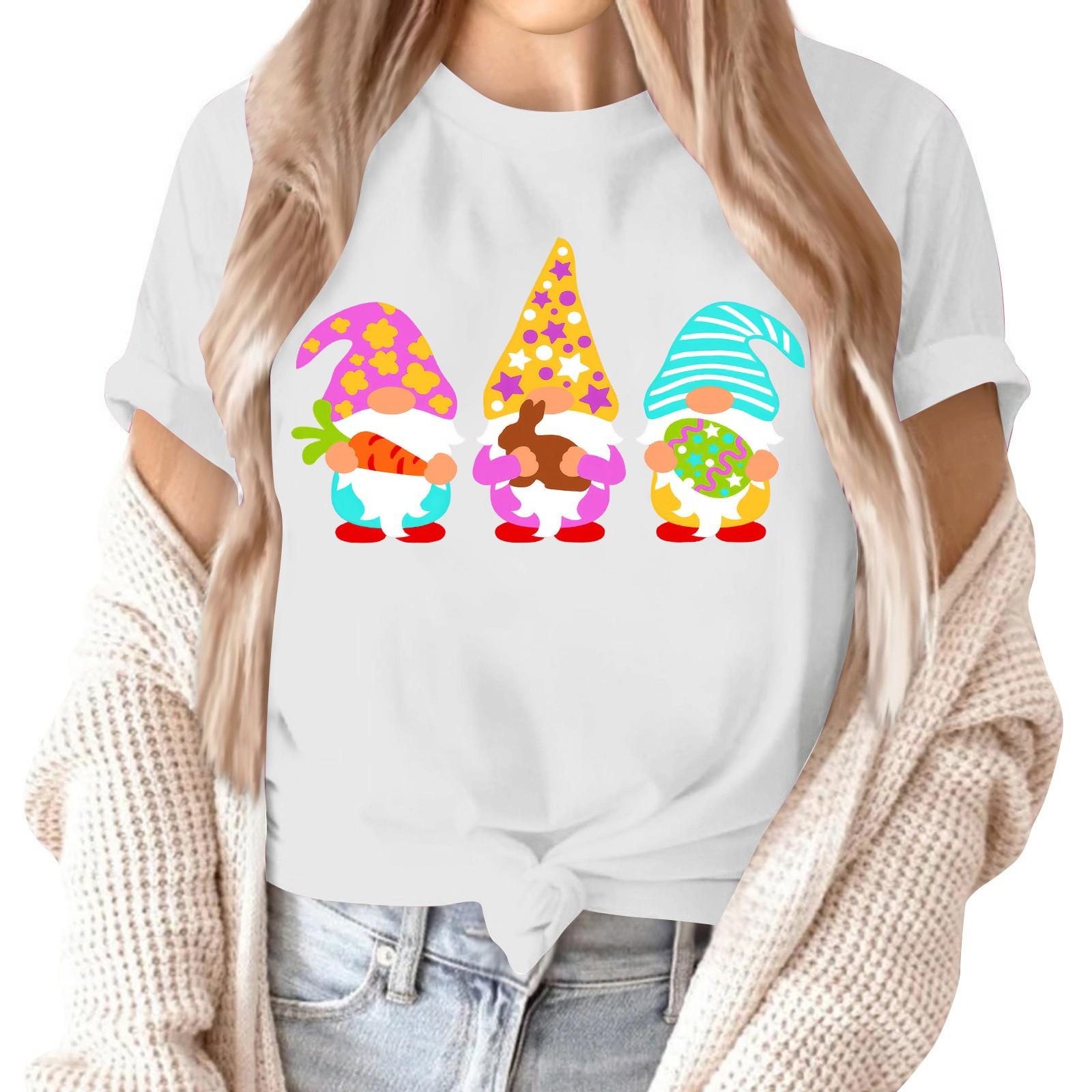 

Женский топ с коротким рукавом и принтом на шее XXXL