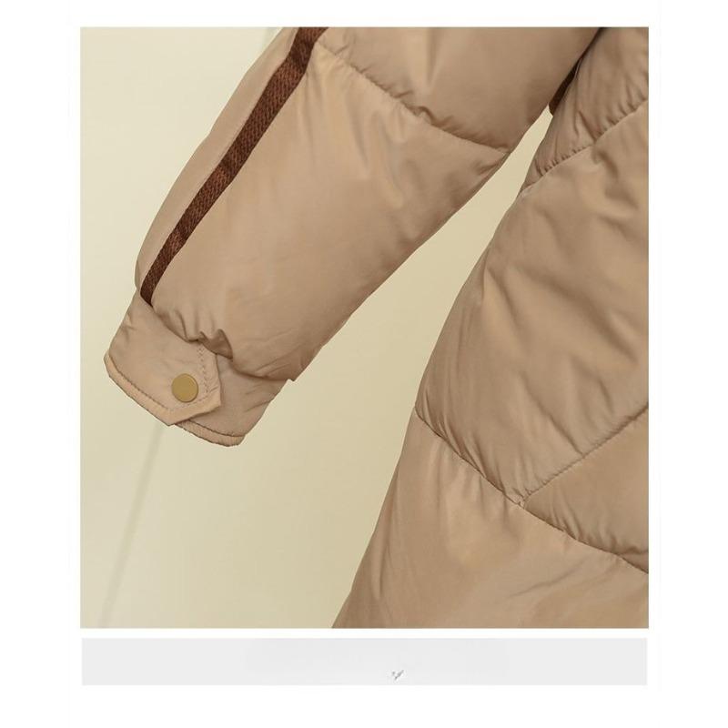 Χαλαρό Ζεστό Χειμωνιάτικο Πουπουλένιο Βαμβακερό Παλτό Γυναικείο Μακρύ Μπουφάν με Γέμιση Ψεύτικο Δύο Κομματιών Χοντρό Χειμωνιάτικο Παλτό