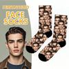 Custom 3D Logo Couple Mid-Calf Socks - Creative Autumn/Winter Trend, Personalized Design with Image