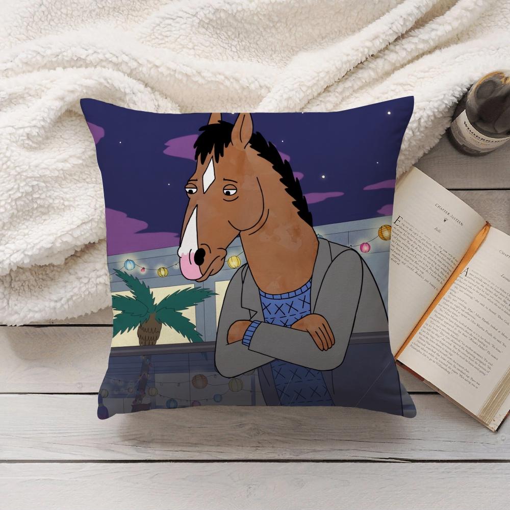 Cartoon B-BoJack H-Horseman Pillow Case Home Decoration Cushion Cover Suitable For Bedroom Car Office Sofa