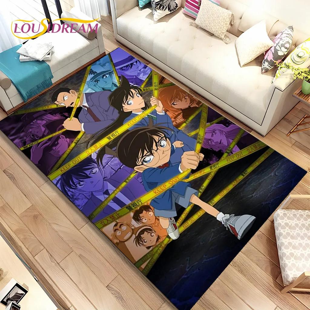 Anime Detective Conan Cartoon Area Rug Large,Carpet Rug for Living Room Bedroom Sofa Doormat Decoration,  Kid Non-slip Floor Mat