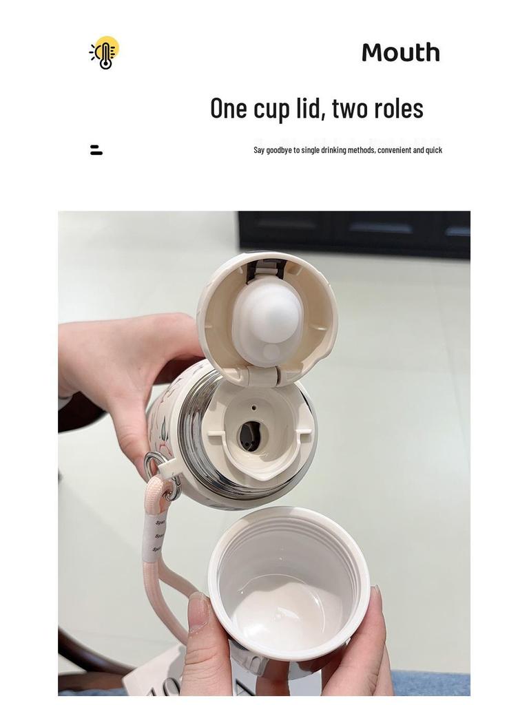 Elegant Chinese Retro Floral Insulated Stainless Steel Water Flask for Women