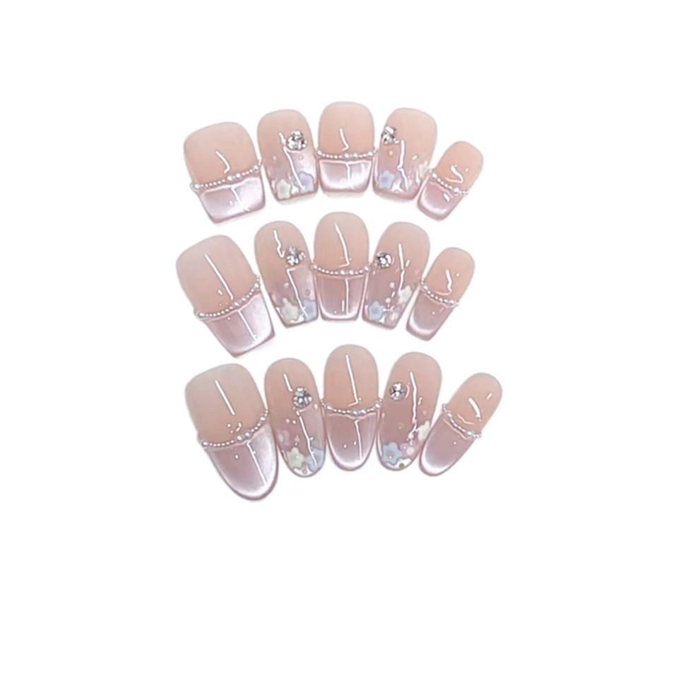 Hand-woven Armor Cute Little Flower Pure High-end French Cat Eye Three-dimensional Hand-painted Little Flower Manicure Sticker