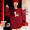 T-shirt à manches longues en pur coton pour femme Baleno avec imprimé cheval