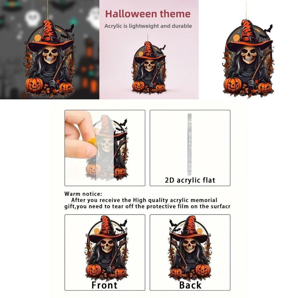 Car Decor Acrylic Pumpkin Pendant For Halloween Party Vehicle Ornament