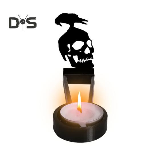 Halloween Horror Kerzenhalter Frauen Krähenschädel Kerze Schatten Caster Dekoration Votiv Teelicht Kerzenständer Kerzenständer Tischdekoration