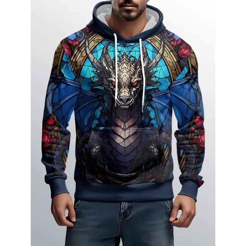 Men's Autumn and Winter 3D Printed Hooded Fashion Versatile Trend Breathable Casual Hoodies & Sweatshirts (men’s)