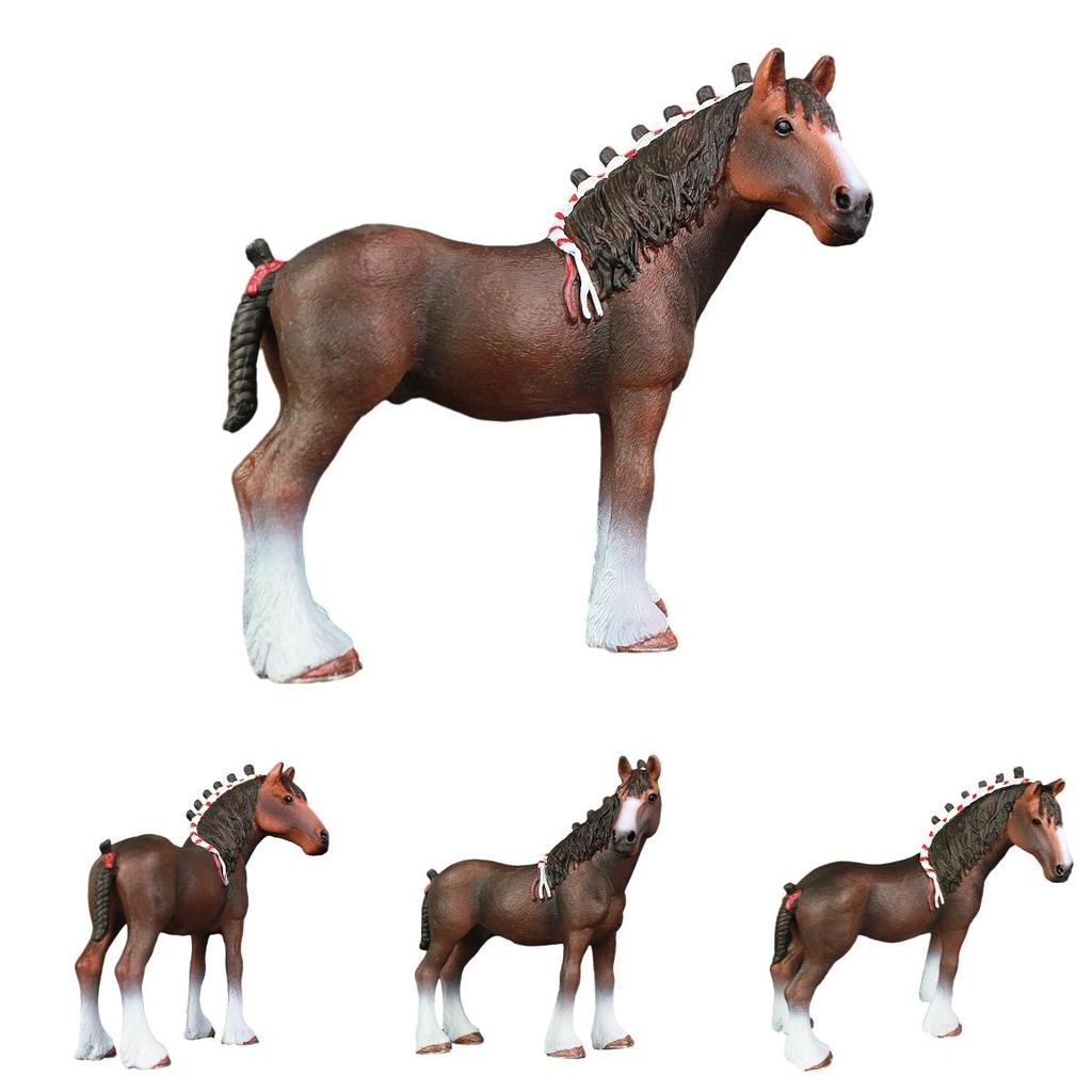 Realistic Pvc Horse Model Toy Cute And Healing Farm Animal Figurine For Decoration 12*5.5*12cm