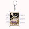Popular Culture Halloween Tarot Card Keychains for Accessories Moon Luna Death Keyring Jewelry Fans Lovers Friends Reader Gifts