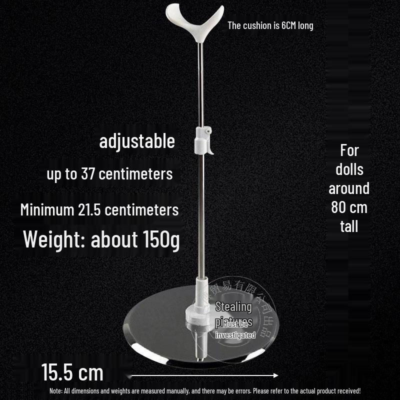 Adjustable Stainless Steel Doll Stand for 30cm to 60cm BJD Dolls with Multiple Support Points