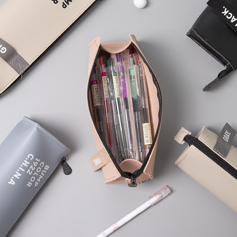 Triangle New Large Capacity Pencil Case Simple Version Student Supplies Pencil Case Learning Supplies Storage Cute Pencil Bag