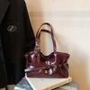 Pu Solid Color Sewing Sweet Shoulder Bags Large Capacity Retro Women's Bags 2026  Ccise VersatileCasual Tote