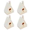 4Pcs Outdoor Hanging Wooden Bird House Nests Nesting Cage Garden Decoration Ornament